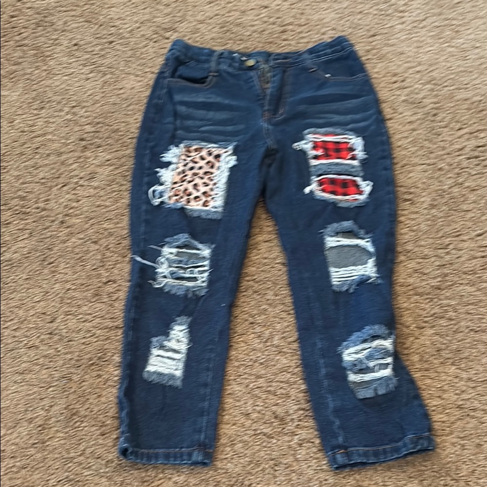 Stylish Blue Patchwork Jeans